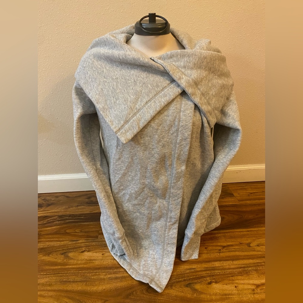 Z by Zella Grey Cross Body Sweater with Cowl Neck